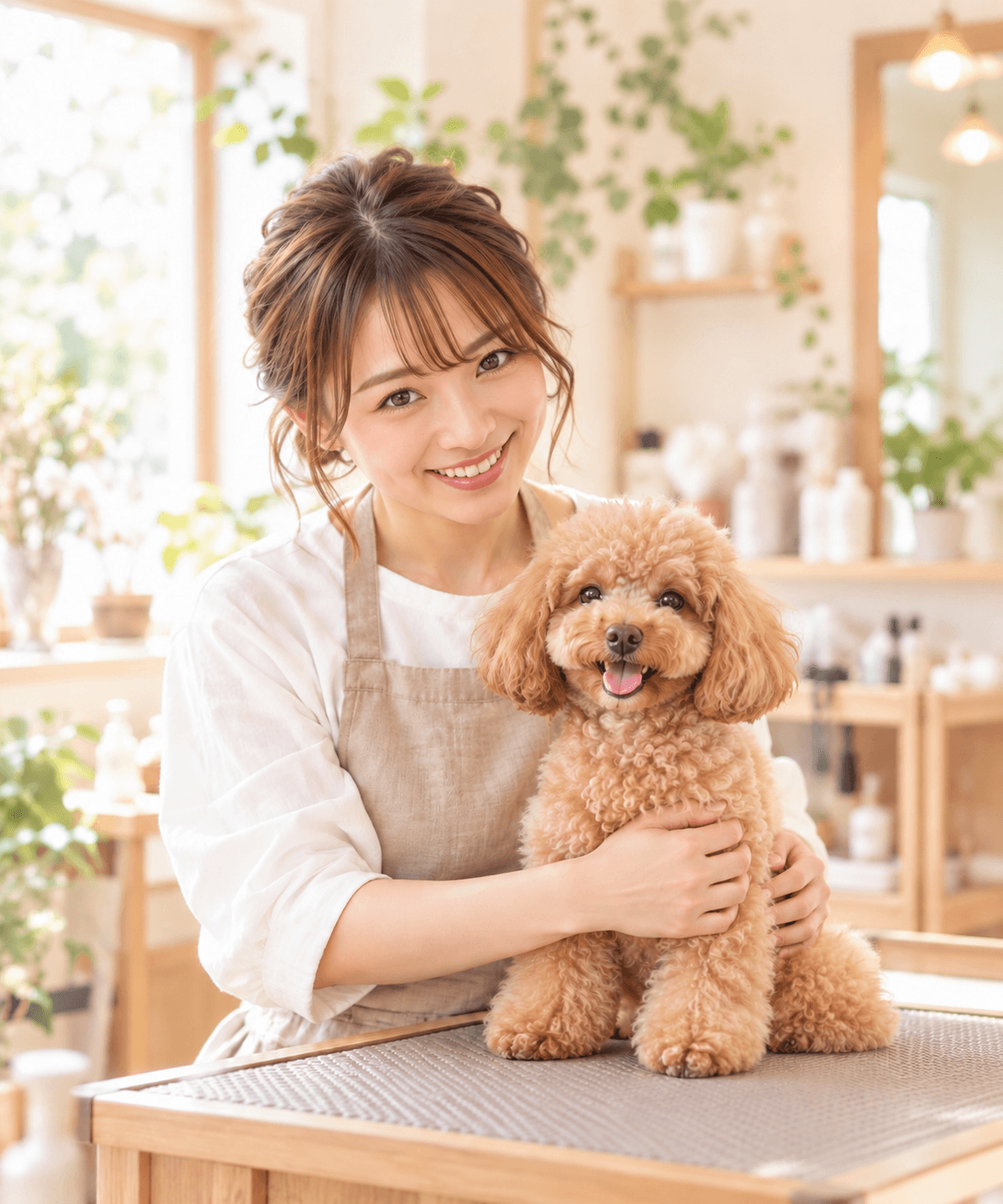オーナートリマー森川美咲とトイプードル