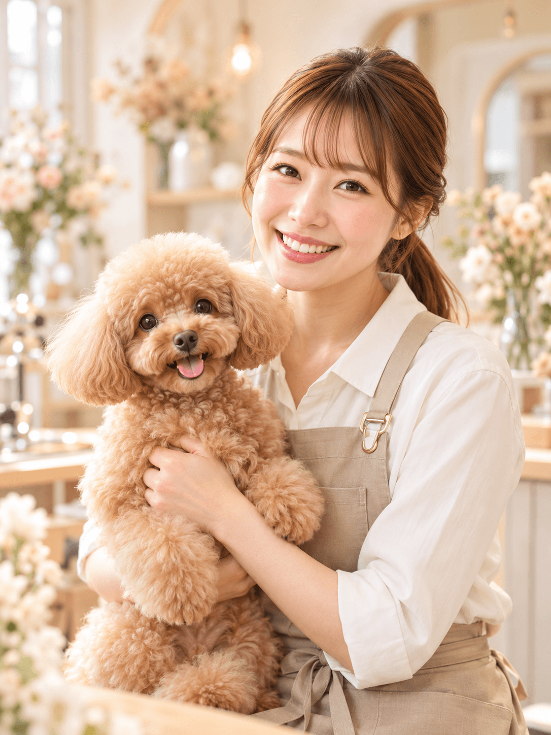 Dog Salon ChouChouのオーナートリマー山本莉奈とトイプードル